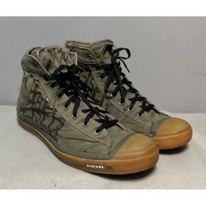VTG Diesel High Top Sneakers Green Skater Grunge Magnete Exposure Sz 11
